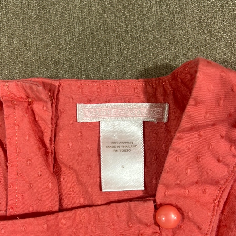 Janie and Jack Coral Textured Dress Size 5 - Picture 3 of 5